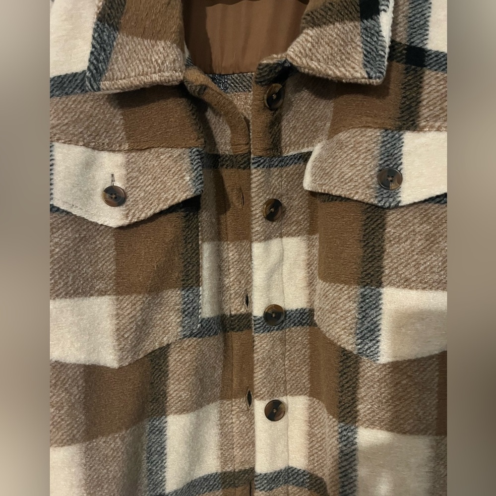 Ava & Viv Plaid Flannel Fleece Shacket‎ Size 3X NWOT - Picture 4 of 7